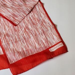 Vintage Phillippe Red and white Long thin Polyester scarf Great condition